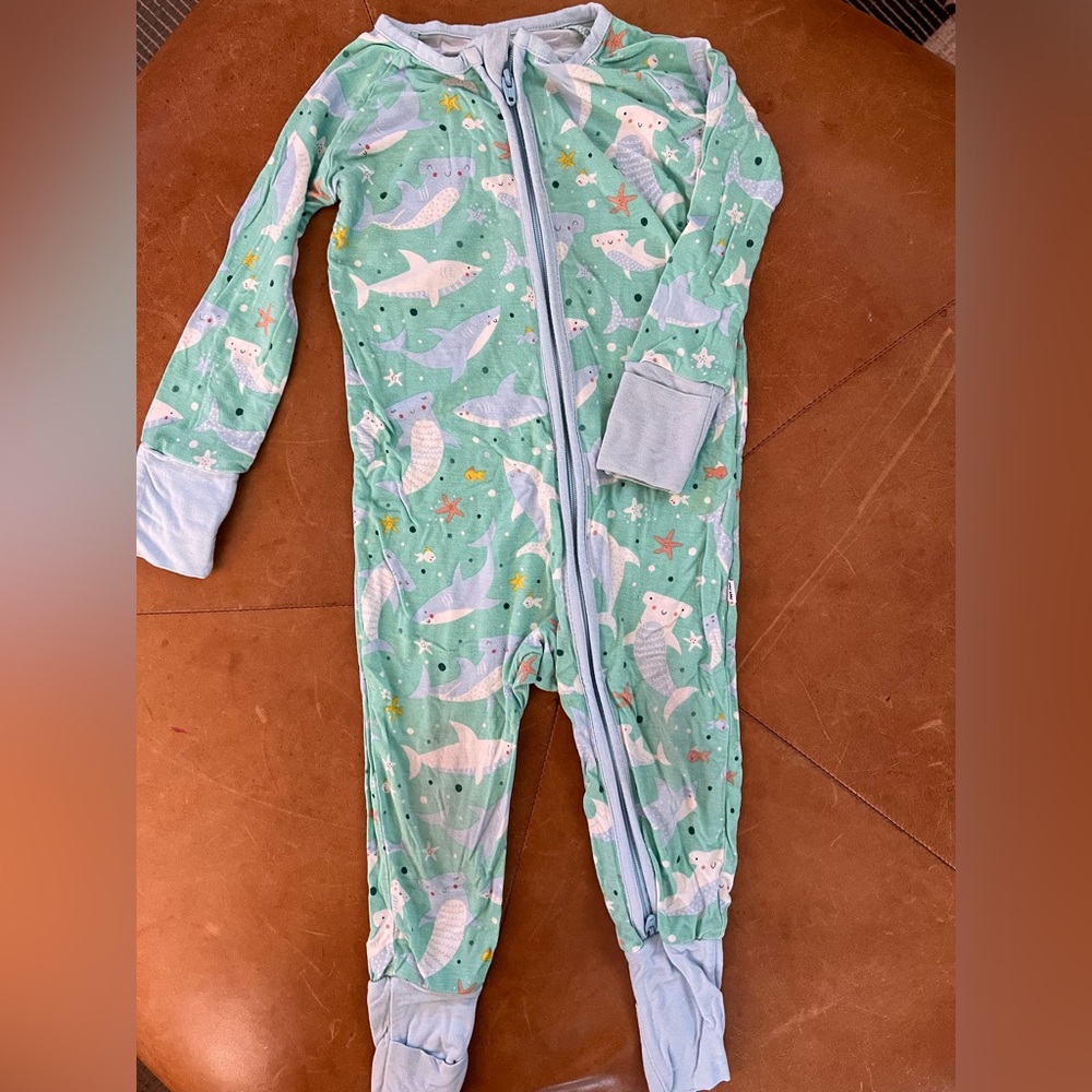 Little sleepies sharks zip up pajamas 6-12M